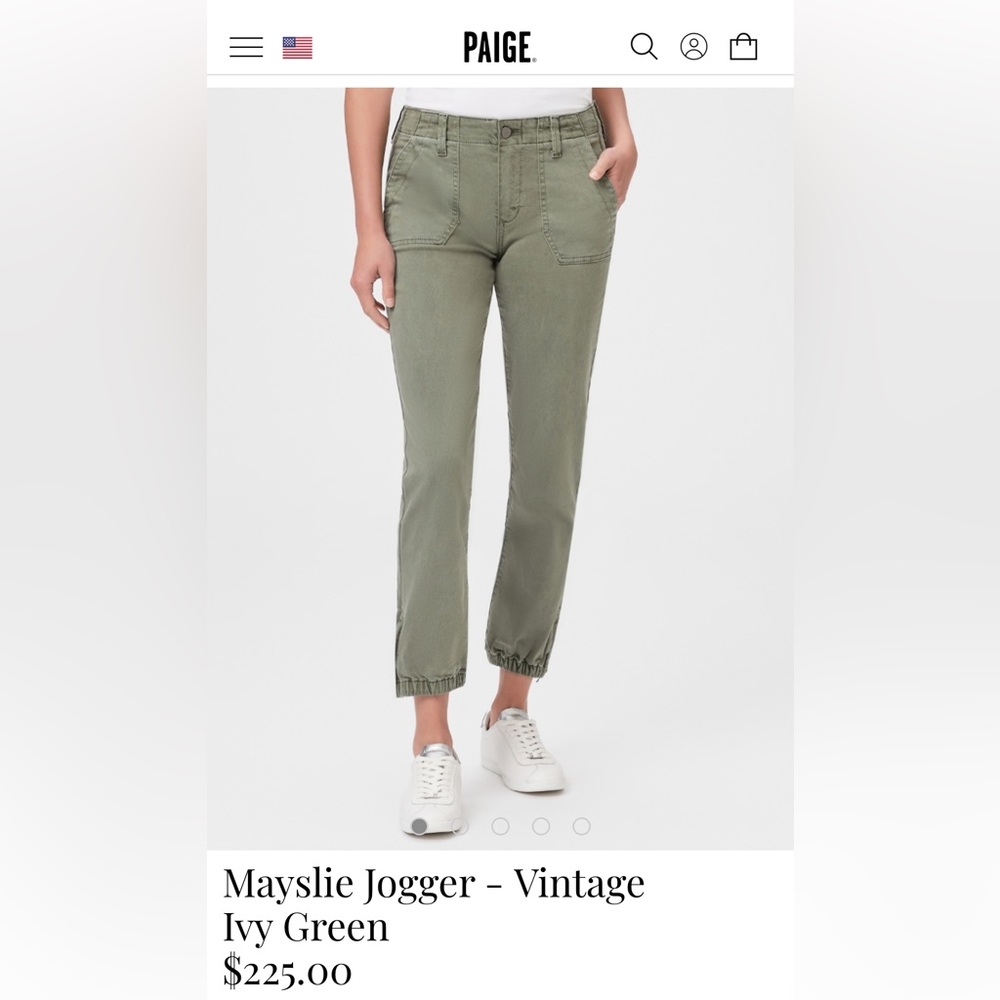 Paige brand Mayslie jogger in Ivy Green